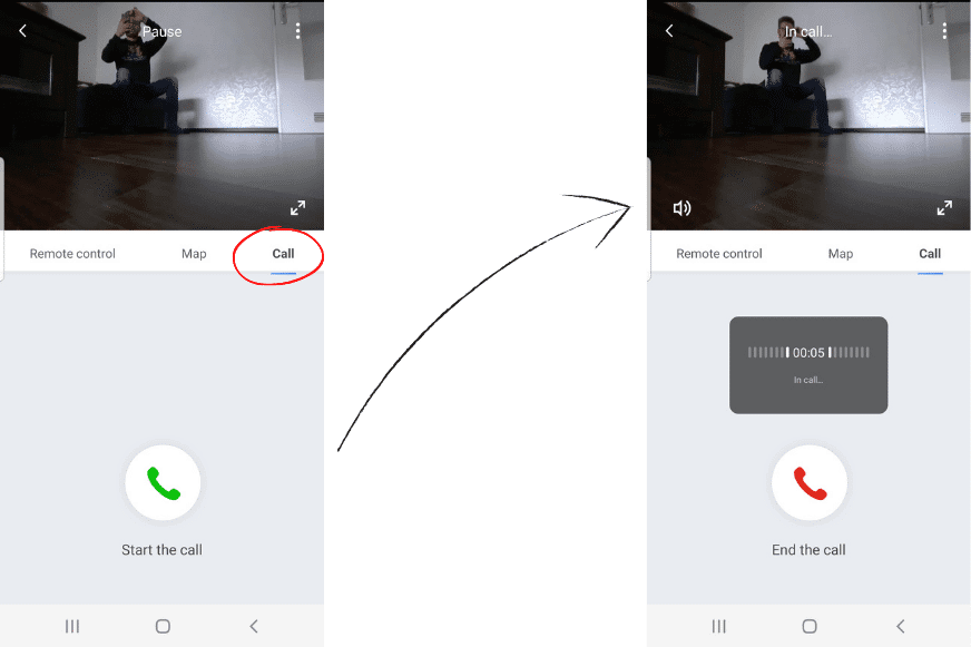 Выбор функции коммуникации в приложении Roborock S7 MaxV